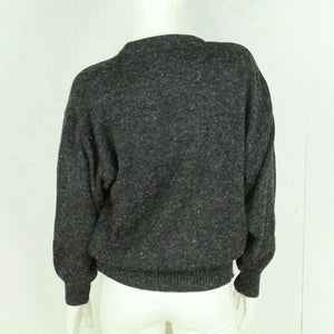 Vintage Pullover mit Wolle Gr. M grau gemustert Strick