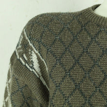 Laden Sie das Bild in den Galerie-Viewer, Vintage Pullover mit Wolle Gr. M mehrfarbig gemustert Strick