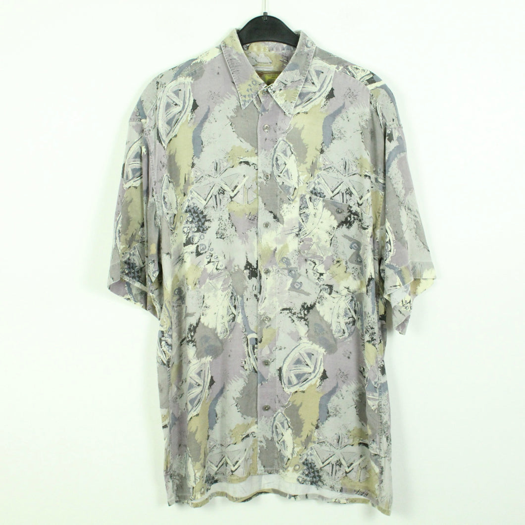 Vintage 90s Crazy Pattern Hemd Gr. L bunt gemustert kurzarm (*)