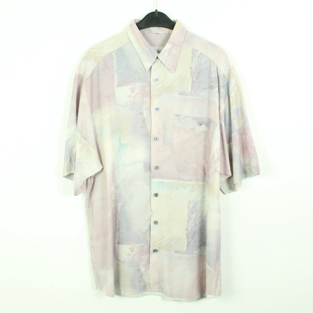 Vintage 90s Crazy Pattern Hemd Gr. L bunt gemustert kurzarm (*)