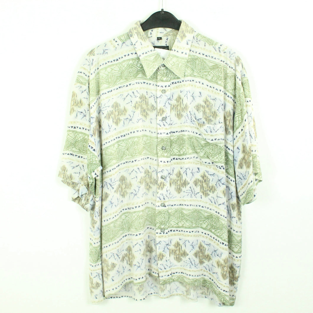 Vintage 90s Crazy Pattern Hemd Gr. XL bunt gemustert kurzarm (*)