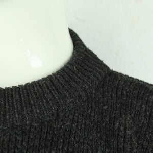 Vintage Pullover mit Wolle Gr. L grau/weiß gemustert Strick