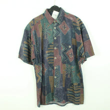 Laden Sie das Bild in den Galerie-Viewer, Vintage 90s Crazy Pattern Hemd Gr. XL bunt gemustert kurzarm (*)