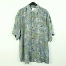 Laden Sie das Bild in den Galerie-Viewer, Vintage 90s Crazy Pattern Seidenhemd Gr. L bunt gemustert kurzarm Seide (*)