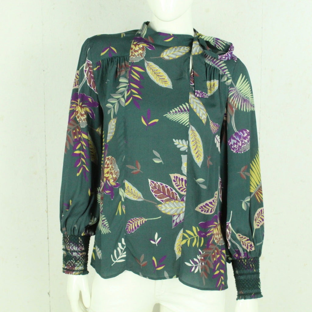 Second Hand DAY BIRGER ET MIKKELSEN Bluse mit Seide Gr. 36 grün mehrfarbig geblümt (*)