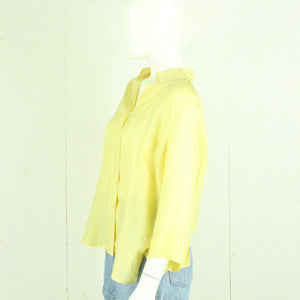 Vintage Seidenbluse Gr. L gelb Seide Bluse