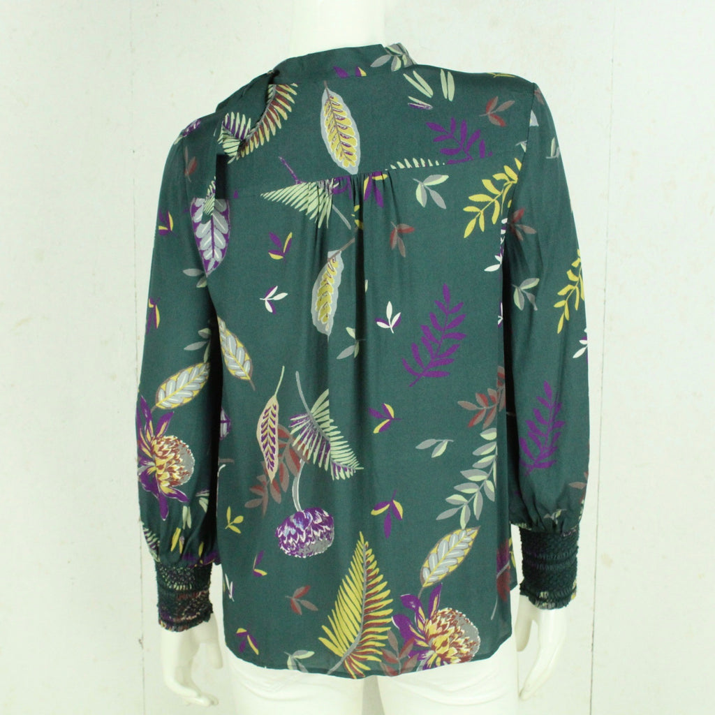 Second Hand DAY BIRGER ET MIKKELSEN Bluse mit Seide Gr. 36 grün mehrfarbig geblümt (*)