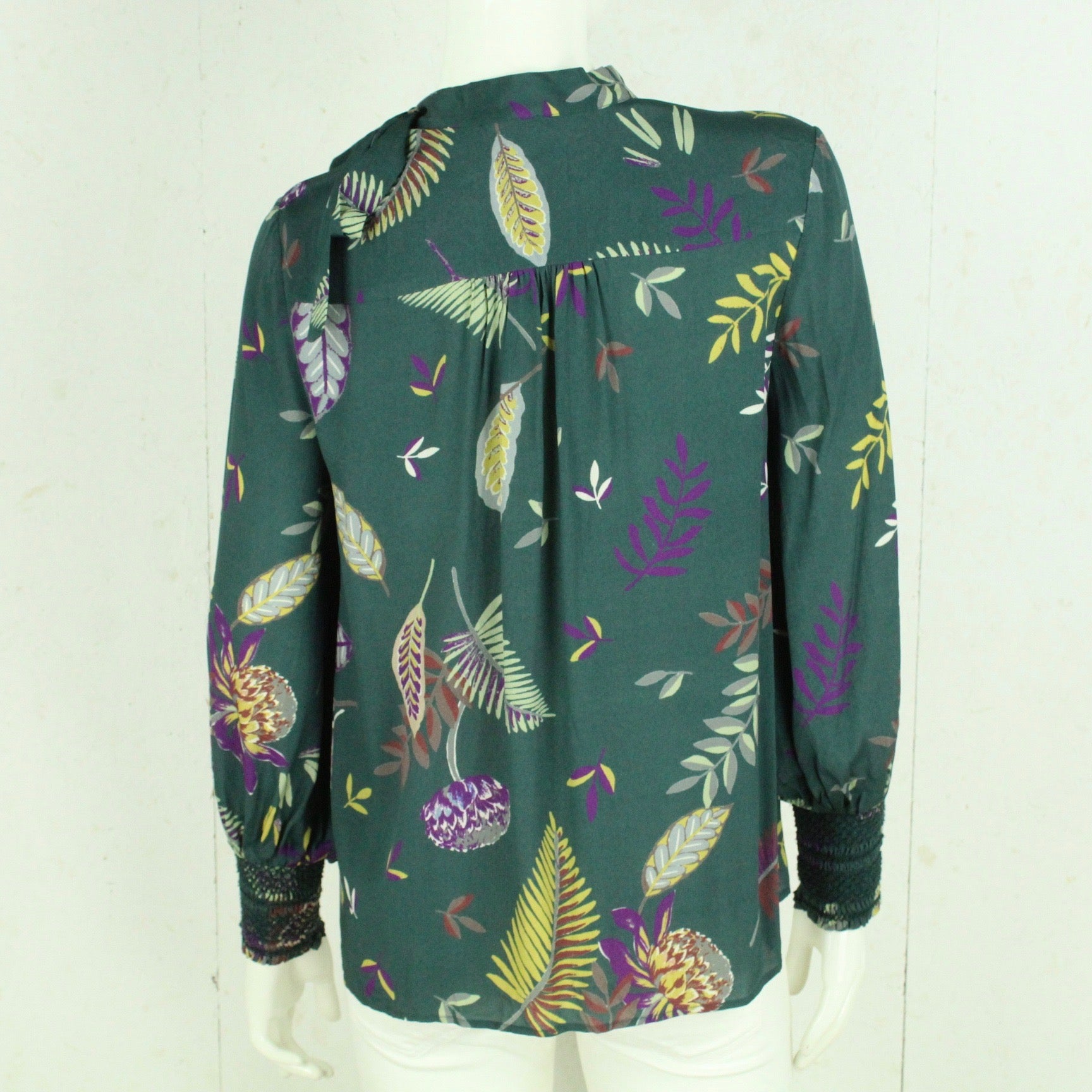 Second Hand DAY BIRGER ET MIKKELSEN Bluse mit Seide Gr. 36 grün mehrfarbig geblümt (*)