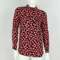Second Hand GANNI Bluse Gr. 36 schwarz mehrfarbig geblümt (*)