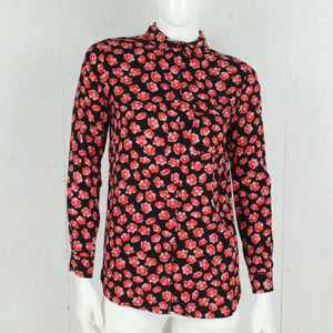 Second Hand GANNI Bluse Gr. 36 schwarz mehrfarbig geblümt (*)