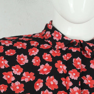Second Hand GANNI Bluse Gr. 36 schwarz mehrfarbig geblümt (*)