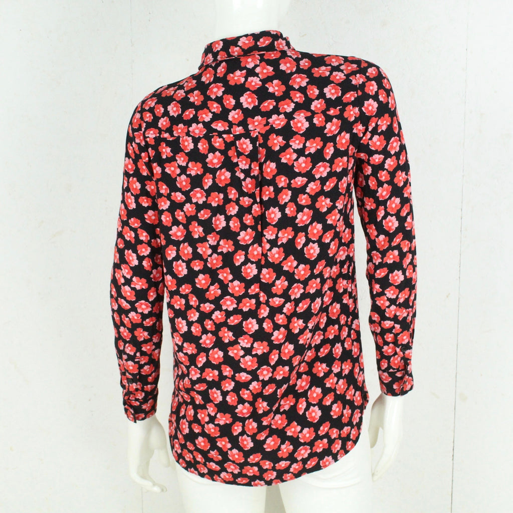 Second Hand GANNI Bluse Gr. 36 schwarz mehrfarbig geblümt (*)
