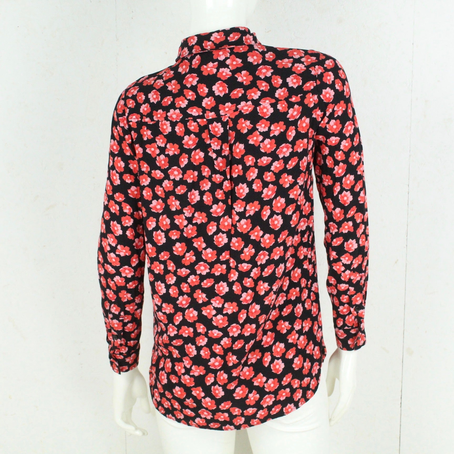 Second Hand GANNI Bluse Gr. 36 schwarz mehrfarbig geblümt (*)