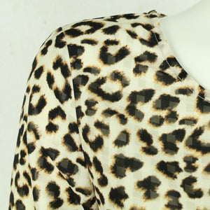 Second Hand RICH & ROYAL Bluse Gr. 36 beige mehrfarbig Animal-Print kariert (*)
