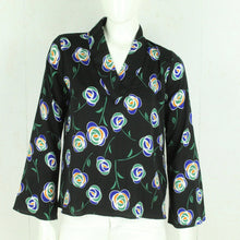 Laden Sie das Bild in den Galerie-Viewer, Second Hand ANONYME Bluse Gr. S schwarz bunt geblümt (*)