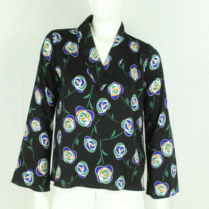 Second Hand ANONYME Bluse Gr. S schwarz bunt geblümt (*)