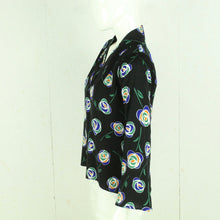 Laden Sie das Bild in den Galerie-Viewer, Second Hand ANONYME Bluse Gr. S schwarz bunt geblümt (*)