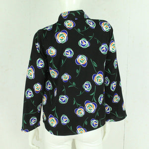 Second Hand ANONYME Bluse Gr. S schwarz bunt geblümt (*)