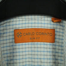 Laden Sie das Bild in den Galerie-Viewer, Second Hand CARLO CORINTO Hemd Gr. M weiß blau grau kariert(*)