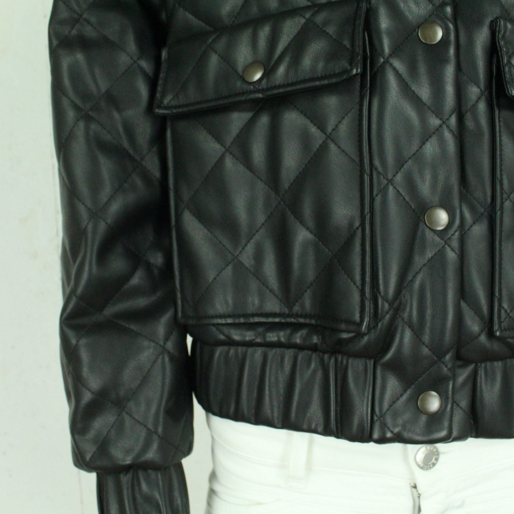 Second Hand LINDEX Jacke Gr. S schwarz Kunstleder (*)