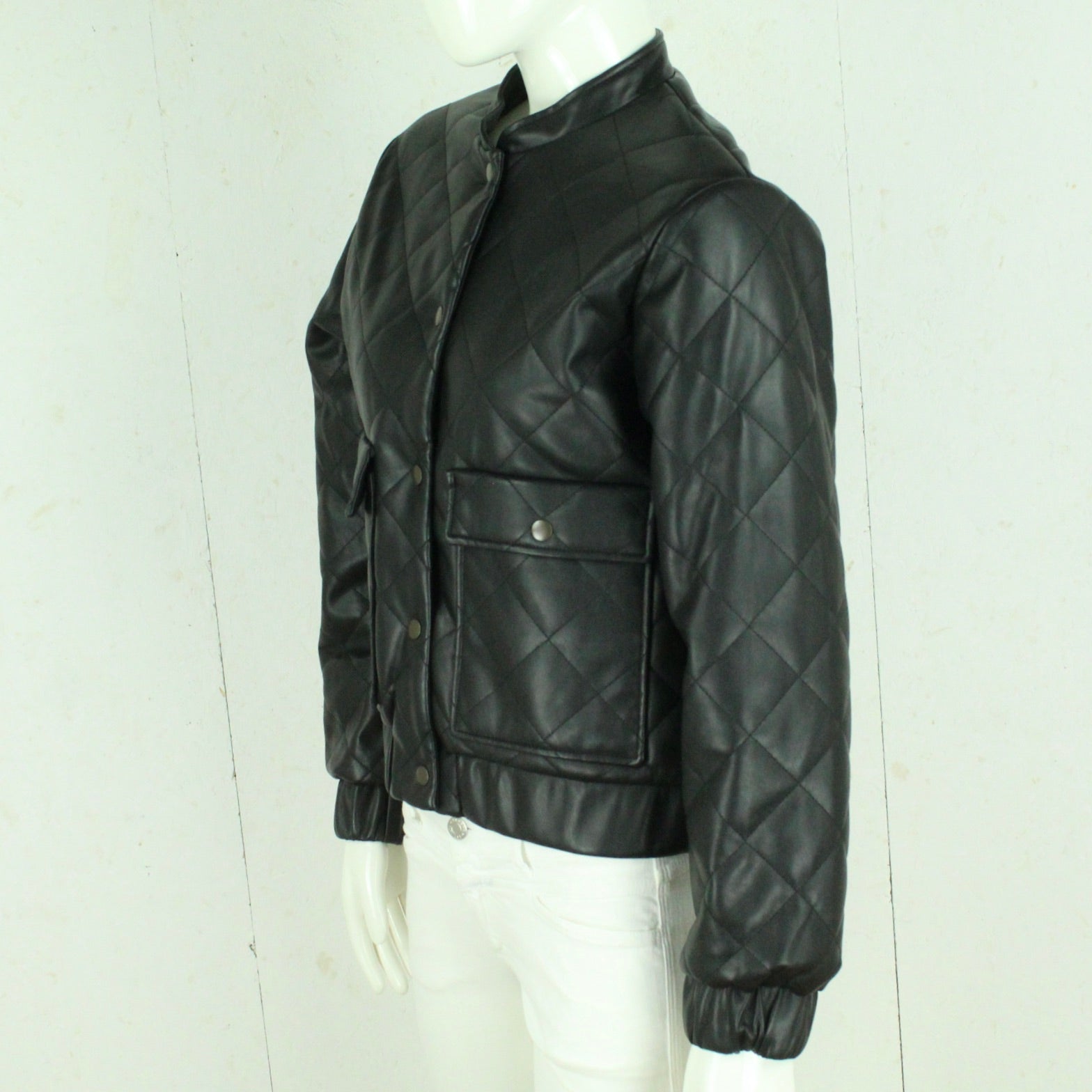 Second Hand LINDEX Jacke Gr. S schwarz Kunstleder (*)