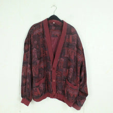 Laden Sie das Bild in den Galerie-Viewer, Vintage Seidenblouson Gr. XL rot mehrfarbig gemustert Crazy Pattern Seide Blouson