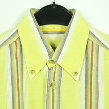 Laden Sie das Bild in den Galerie-Viewer, Second Hand CAMEL ACTIVE Hemd Gr. S gelb bunt gestreift kurzarm (*)