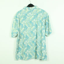 Laden Sie das Bild in den Galerie-Viewer, Vintage Hemd Gr. XL weiß blau gemustert kurzarm Hawaii Look (*)