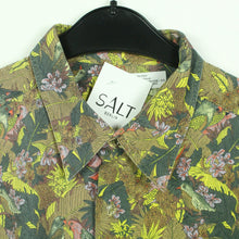 Laden Sie das Bild in den Galerie-Viewer, Vintage Hemd Gr. L bunt gemustert kurzarm Crazy Pattern (*)