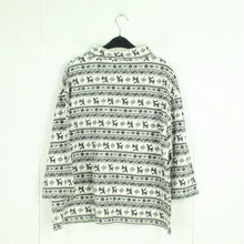 Laden Sie das Bild in den Galerie-Viewer, Vintage Aztec Sweater Gr. M/L grau weiß gemustert