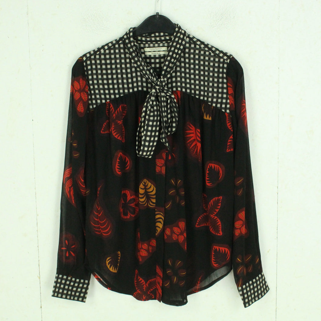 Second Hand SCOTCH & SODA Bluse Gr. S rot schwarz mehrfarbig geblümt kariert (*)