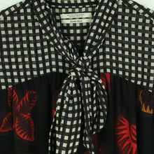 Laden Sie das Bild in den Galerie-Viewer, Second Hand SCOTCH &amp; SODA Bluse Gr. S rot schwarz mehrfarbig geblümt kariert (*)