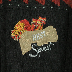Vintage Pullover mit Wolle Gr. XL mehrfarbig Crazy Pattern Strick