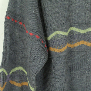 Vintage Pullover Gr. L mehrfarbig Crazy Pattern Strick