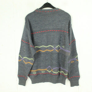 Vintage Pullover Gr. L mehrfarbig Crazy Pattern Strick