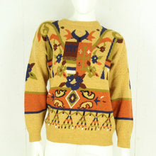 Laden Sie das Bild in den Galerie-Viewer, Vintage Pullover mit Wolle Gr. M bunt Crazy Pattern Strick