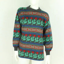 Laden Sie das Bild in den Galerie-Viewer, Vintage Pullover Gr. L bunt Crazy Pattern Strick