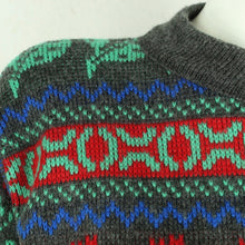 Laden Sie das Bild in den Galerie-Viewer, Vintage Pullover Gr. L bunt Crazy Pattern Strick