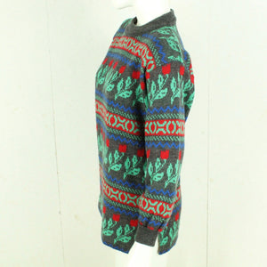Vintage Pullover Gr. L bunt Crazy Pattern Strick