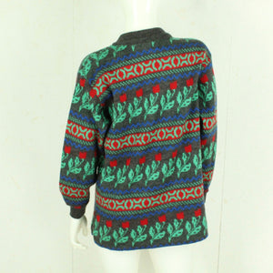 Vintage Pullover Gr. L bunt Crazy Pattern Strick