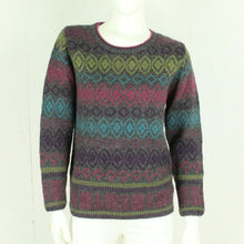 Laden Sie das Bild in den Galerie-Viewer, Vintage Wollpullover Gr. S bunt gemustert Strick