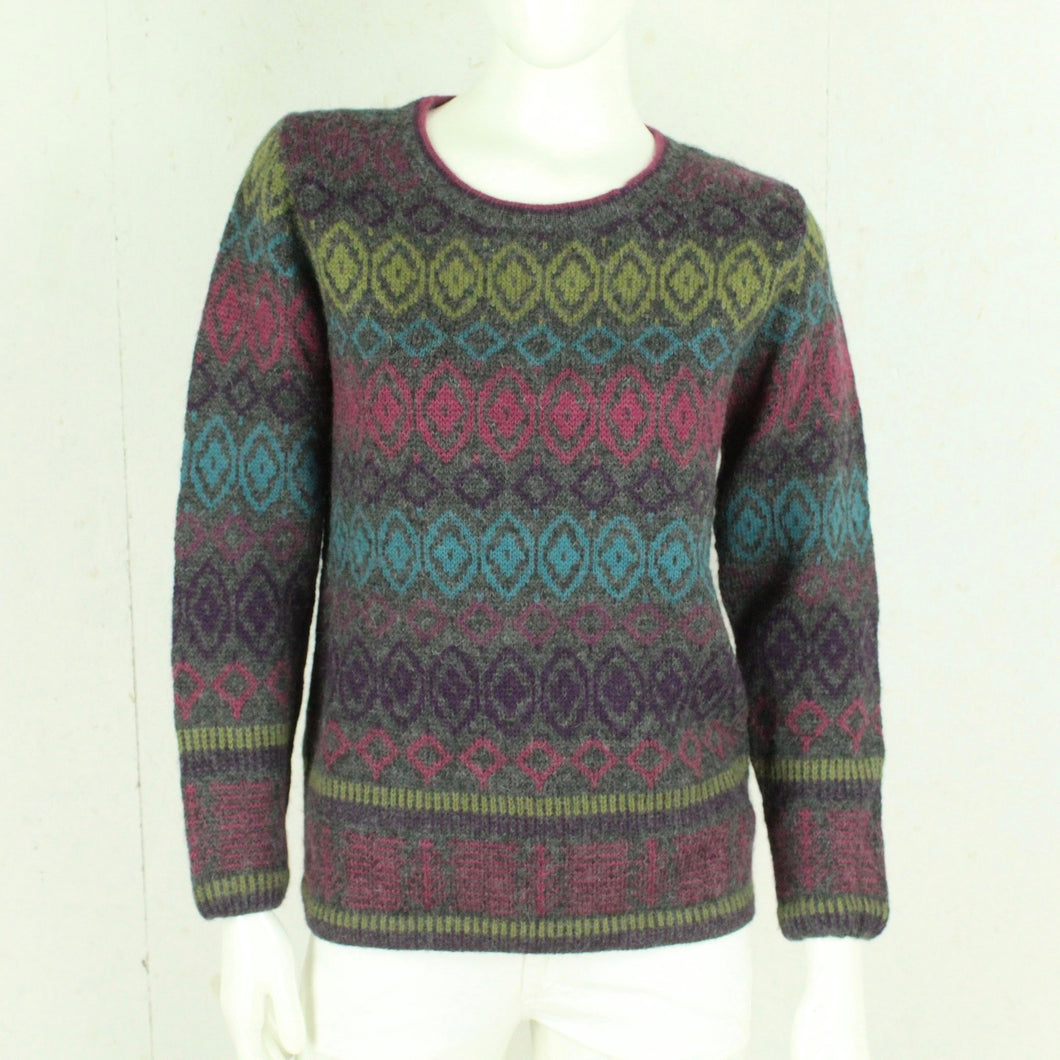 Vintage Wollpullover Gr. S bunt gemustert Strick