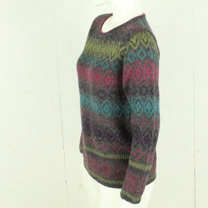 Vintage Wollpullover Gr. S bunt gemustert Strick