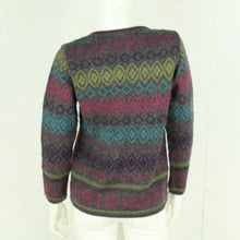 Laden Sie das Bild in den Galerie-Viewer, Vintage Wollpullover Gr. S bunt gemustert Strick