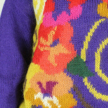 Laden Sie das Bild in den Galerie-Viewer, Vintage Pullover mit Wolle Gr. M bunt Crazy Pattern Strick