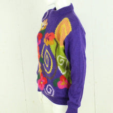 Laden Sie das Bild in den Galerie-Viewer, Vintage Pullover mit Wolle Gr. M bunt Crazy Pattern Strick