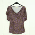 Second Hand MICHAEL M. KORS T-Shirt Gr. M lila braun beige gemustert (*)