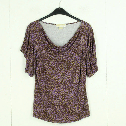 Second Hand MICHAEL M. KORS T-Shirt Gr. M lila braun beige gemustert (*)