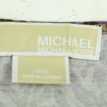 Laden Sie das Bild in den Galerie-Viewer, Second Hand MICHAEL M. KORS T-Shirt Gr. M lila braun beige gemustert (*)