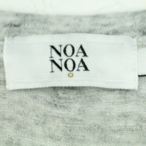 Second Hand NOA NOA Leinen-T-Shirt Gr. S grau-meliert (*)